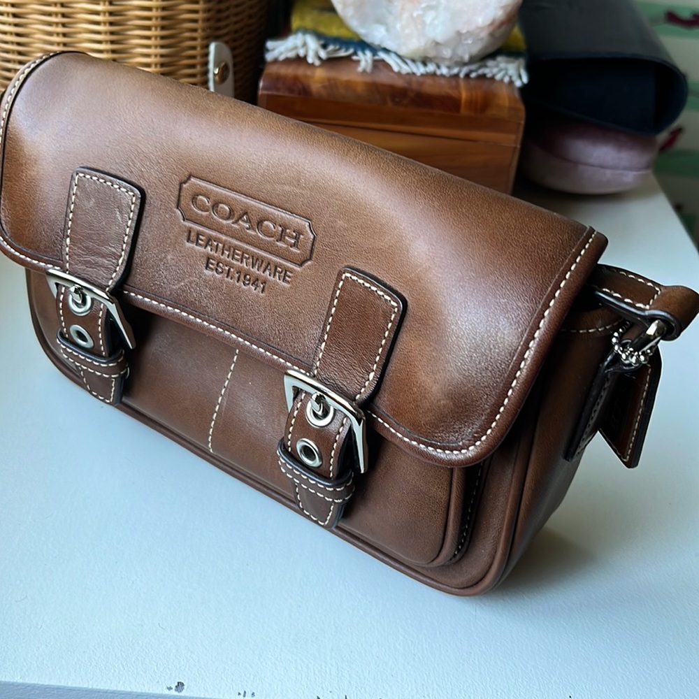 Coach Small Leather Crossbody - Cognac -  late 90s era - Excellent Condition